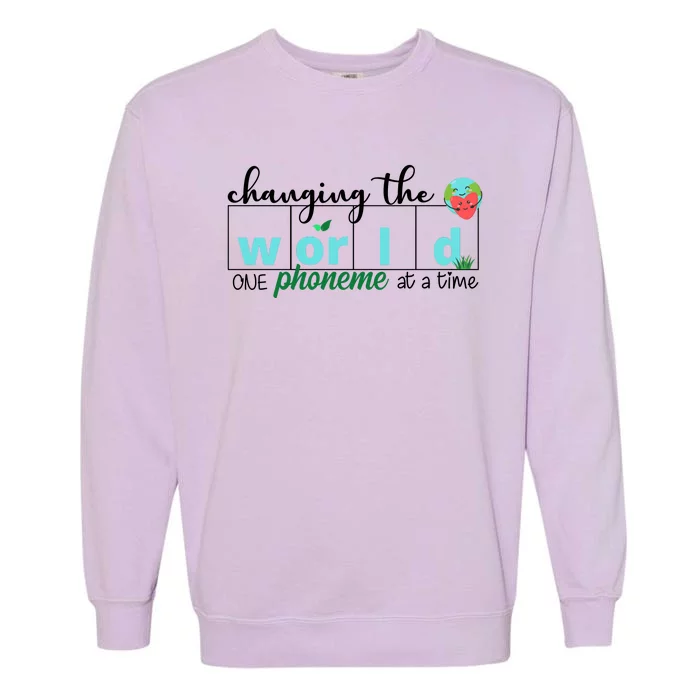 Changing The World One Phoneme At A Time Cute Garment-Dyed Sweatshirt