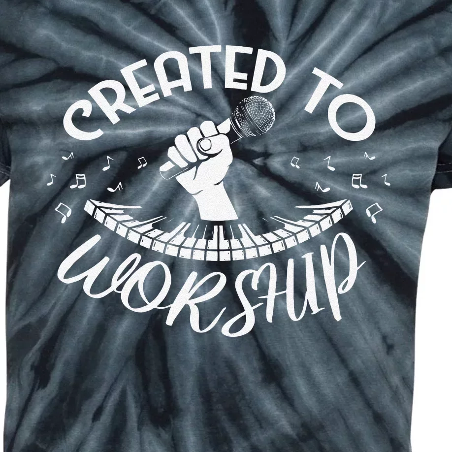 Created To Worship Musician Composer Religious Christian Kids Tie-Dye T-Shirt