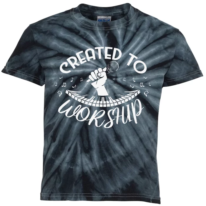 Created To Worship Musician Composer Religious Christian Kids Tie-Dye T-Shirt