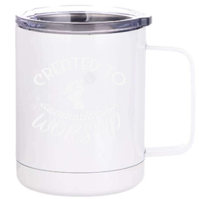 Created To Worship Musician Composer Religious Christian Front & Back 12oz Stainless Steel Tumbler Cup