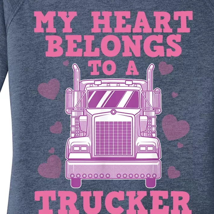 Cool Truckers Wife Gift For Wo Funny Truck Driver Girl Women's Perfect Tri Tunic Long Sleeve Shirt