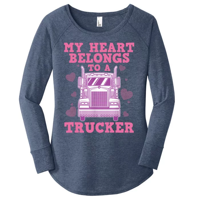 Cool Truckers Wife Gift For Wo Funny Truck Driver Girl Women's Perfect Tri Tunic Long Sleeve Shirt