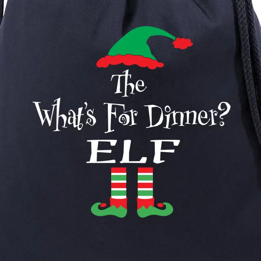 Christmas The WhatS For Dinner Elf Hoody Matching Family Gift Drawstring Bag