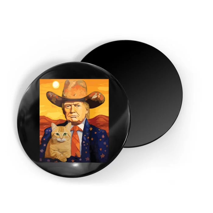 Cowboy Trump With A Cat Funny Trump Magnet