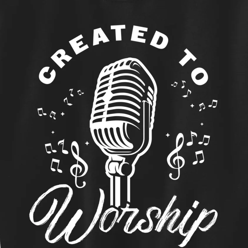 Created To Worship Gift Design For Christian God Fans Kids Sweatshirt