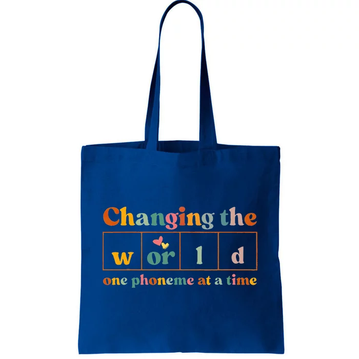 Changing The World One Phoneme At A Time Dyslexia Teacher Tote Bag