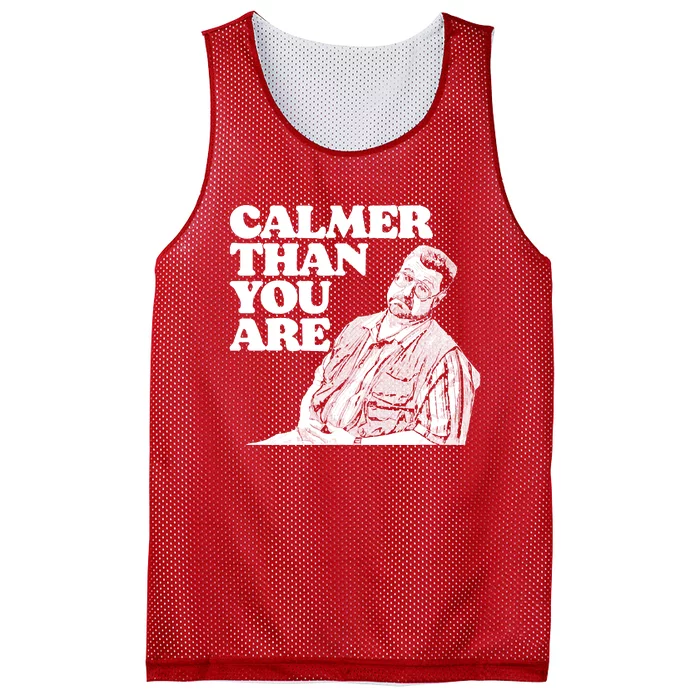 Calmer Than You Are Funny Walter Sobchak Big Lebowski Mesh Reversible Basketball Jersey Tank