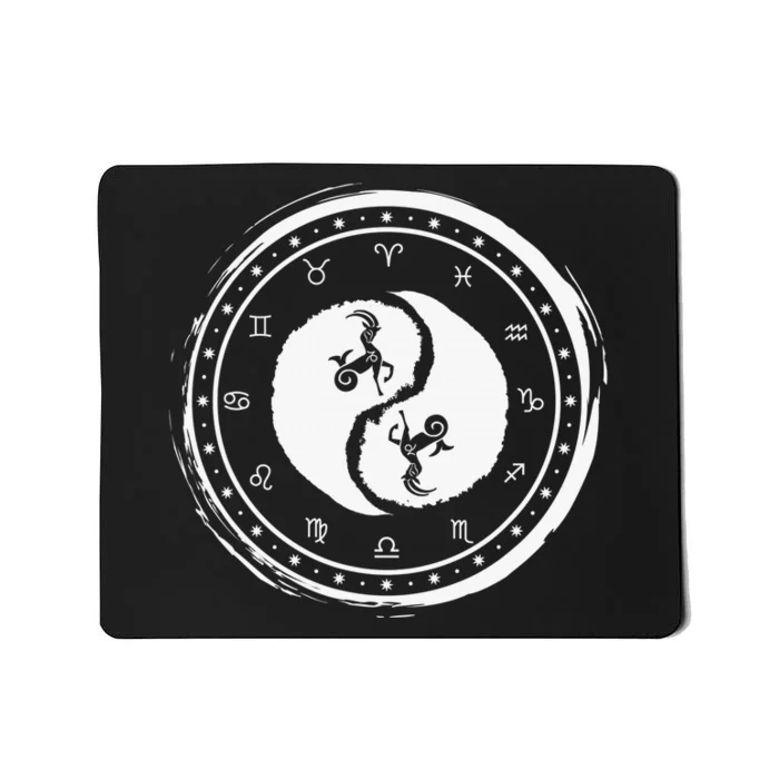 Capricorn Tenth Zodiac Sign Yin Yang Funny Mousepad