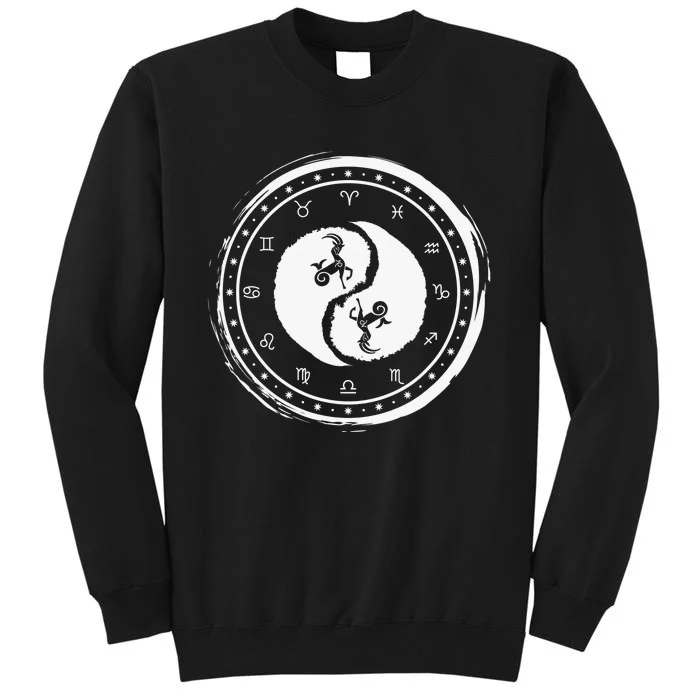 Capricorn Tenth Zodiac Sign Yin Yang Funny Tall Sweatshirt