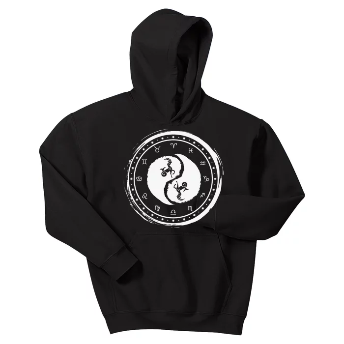 Capricorn Tenth Zodiac Sign Yin Yang Funny Kids Hoodie