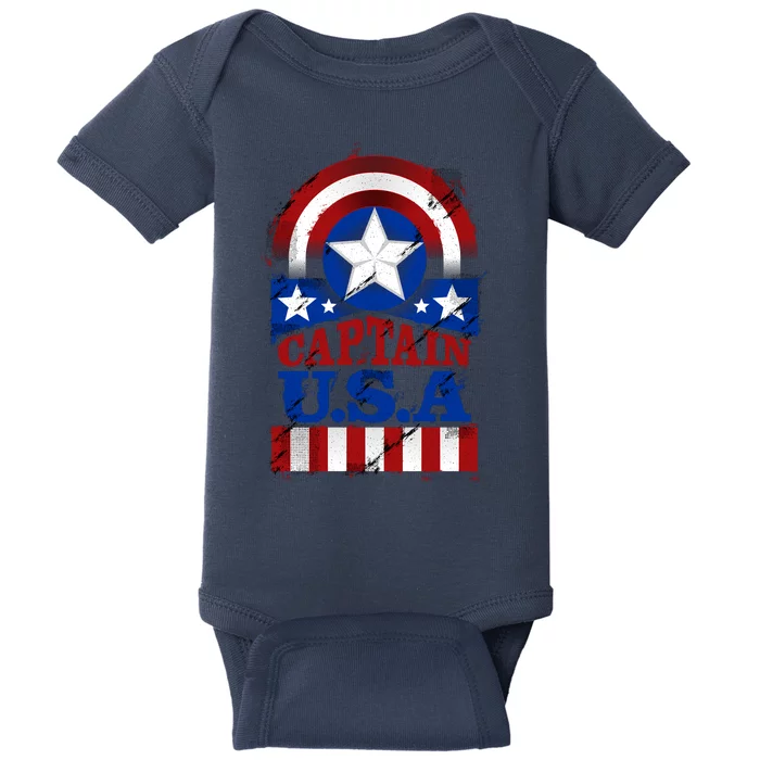 Captain USA American Flag Baby Bodysuit