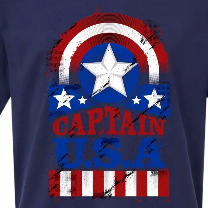 Captain USA American Flag Sueded Cloud Jersey T-Shirt