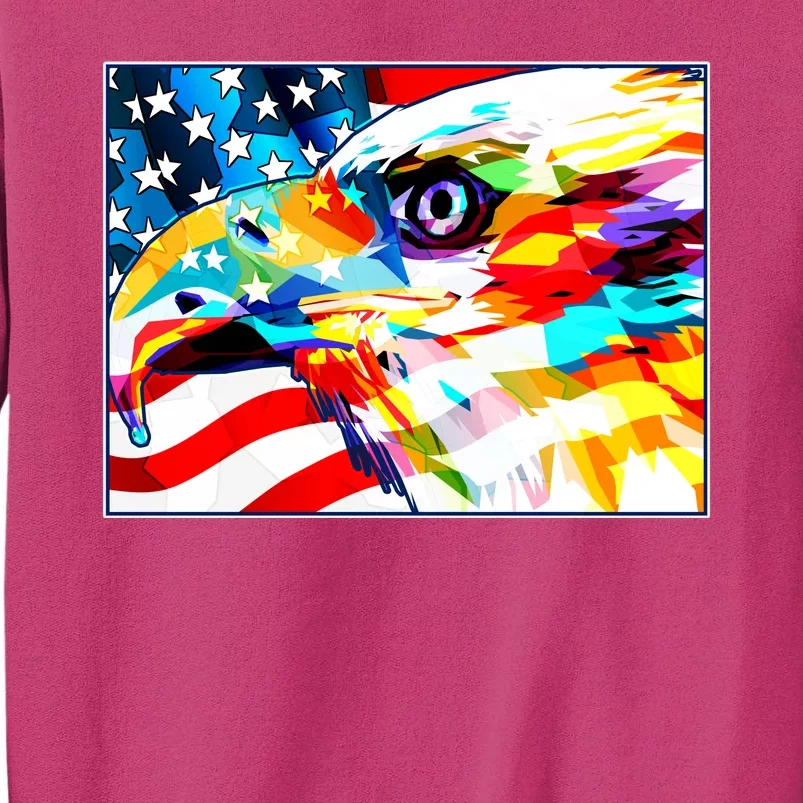 Colorful USA American Flag Eagle Head Pop Art Sweatshirt