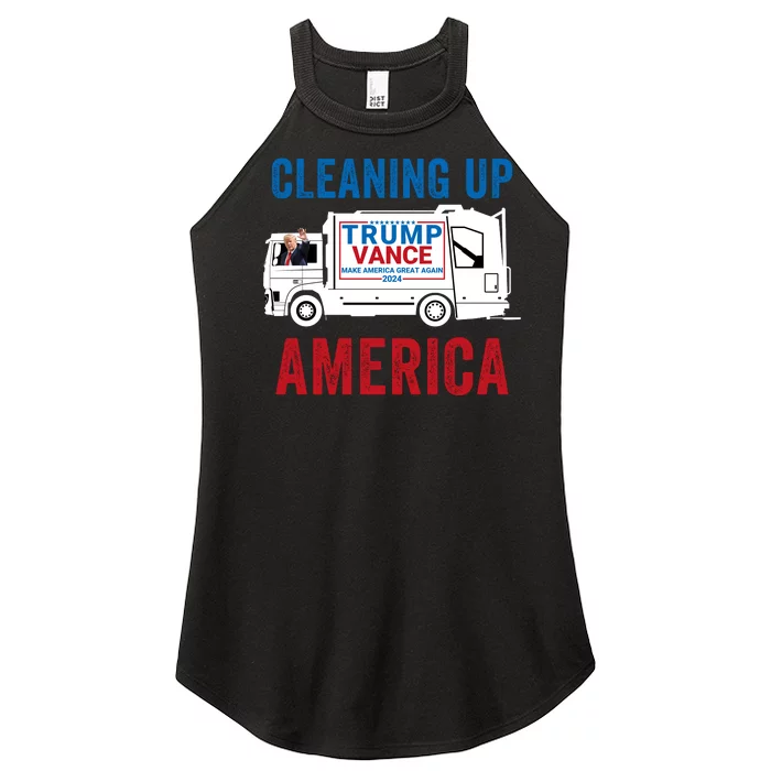 Cleaning Up America Maga Garbage Truck Trump 2024 Women’s Perfect Tri Rocker Tank