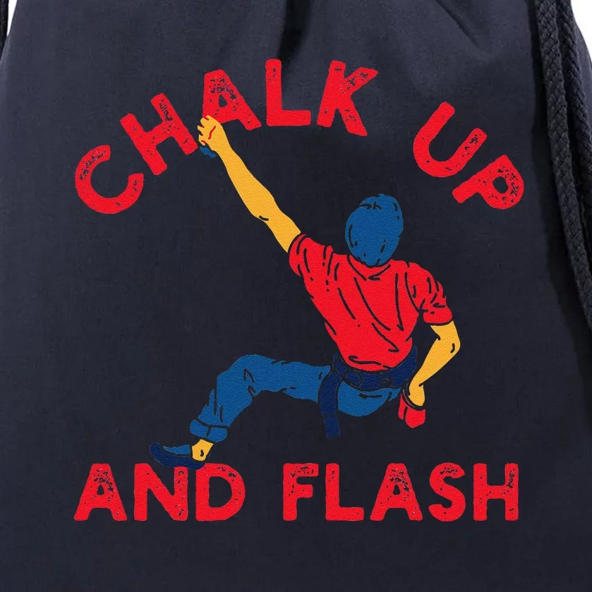 Chalk Up And Flash Boulderer Boulder Bouldering Drawstring Bag