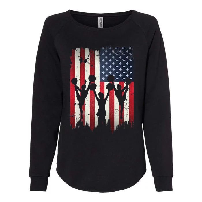 Cheerleaders USA American Flag 4th Of July Cheerleading Womens California Wash Sweatshirt