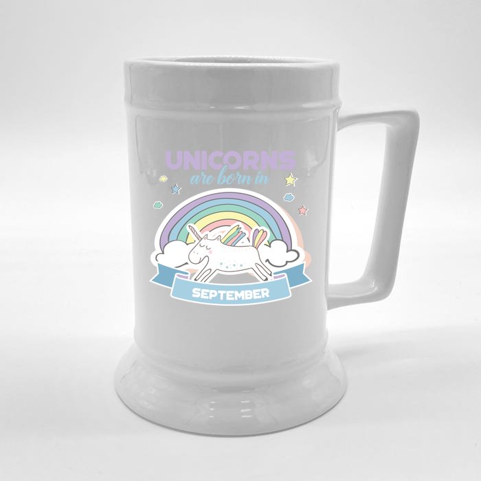 Cute Unicorns Are Born In September Meaningful Gift Front & Back Beer Stein