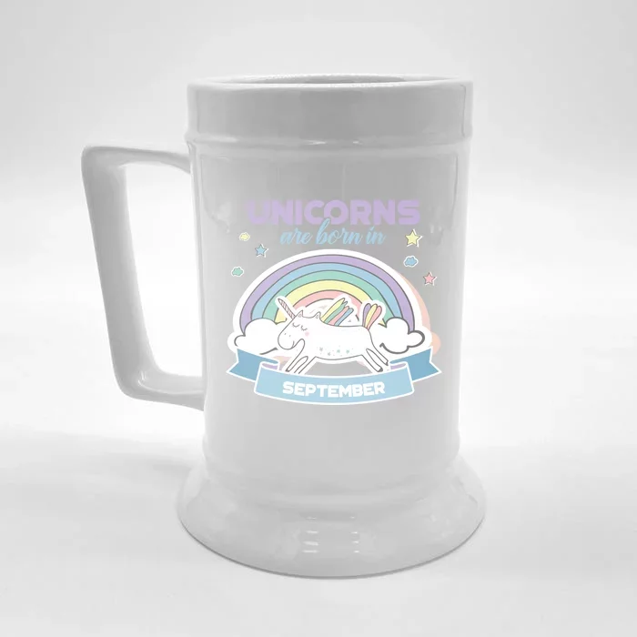 Cute Unicorns Are Born In September Meaningful Gift Front & Back Beer Stein