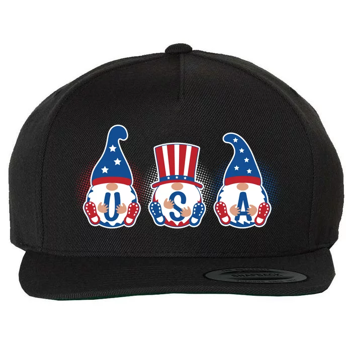 Cute USA American Gnomes Wool Snapback Cap