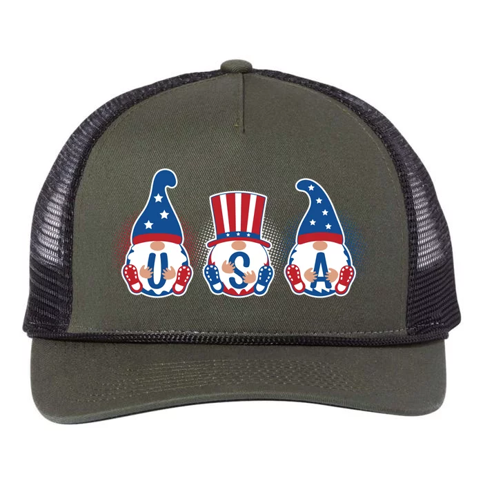 Cute USA American Gnomes Retro Rope Trucker Hat Cap