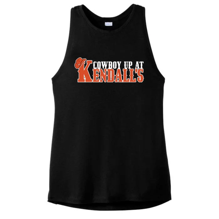 Cowboy Up At KendallS Ladies Tri-Blend Wicking Tank