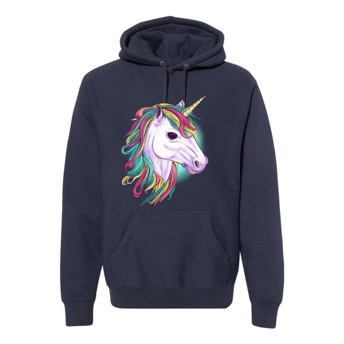 Colorful Unicorn Art Drawing Premium Hoodie