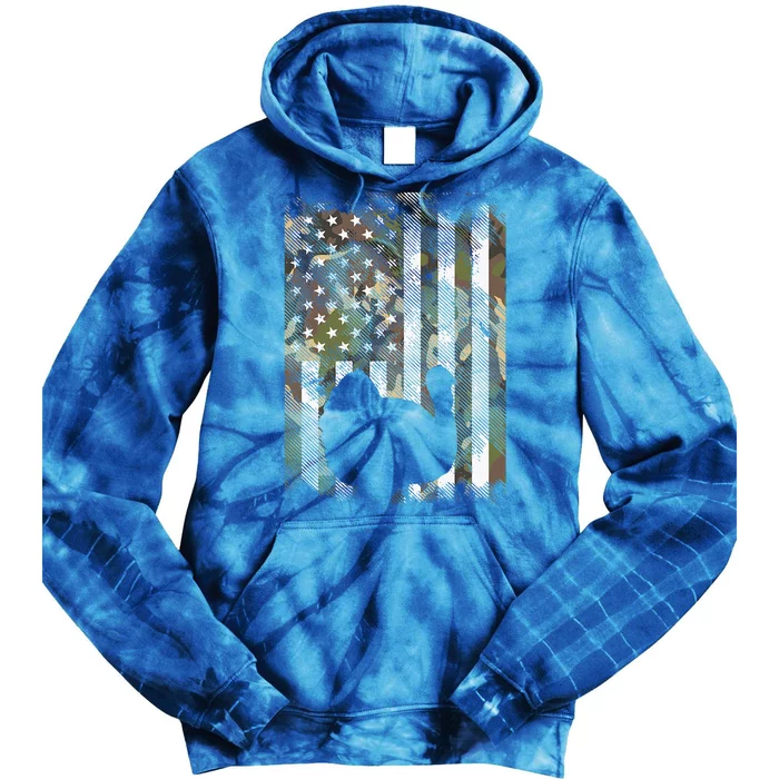 Camo US America Flag Turkey Day Hunting Thanksgiving Gift Tie Dye Hoodie