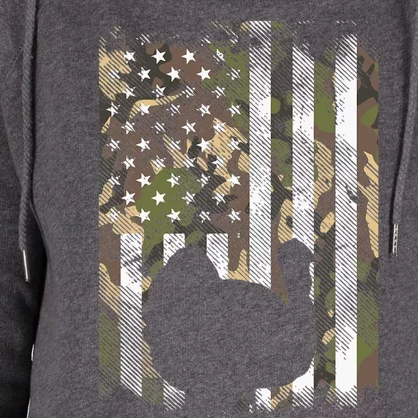 Camo US America Flag Turkey Day Hunting Thanksgiving Gift Womens Funnel Neck Pullover Hood