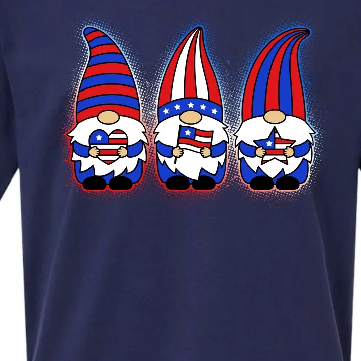 Cute USA American Flag Gnomes Sueded Cloud Jersey T-Shirt