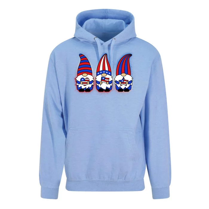 Cute USA American Flag Gnomes Unisex Surf Hoodie