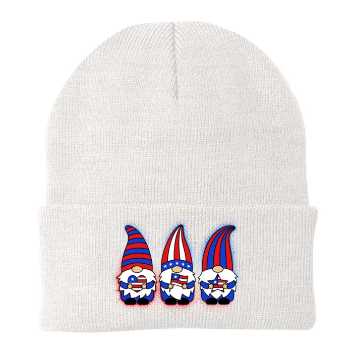 Cute USA American Flag Gnomes Knit Cap Winter Beanie