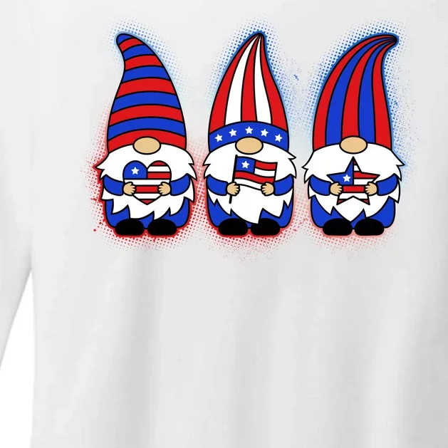 Cute USA American Flag Gnomes Womens CVC Long Sleeve Shirt