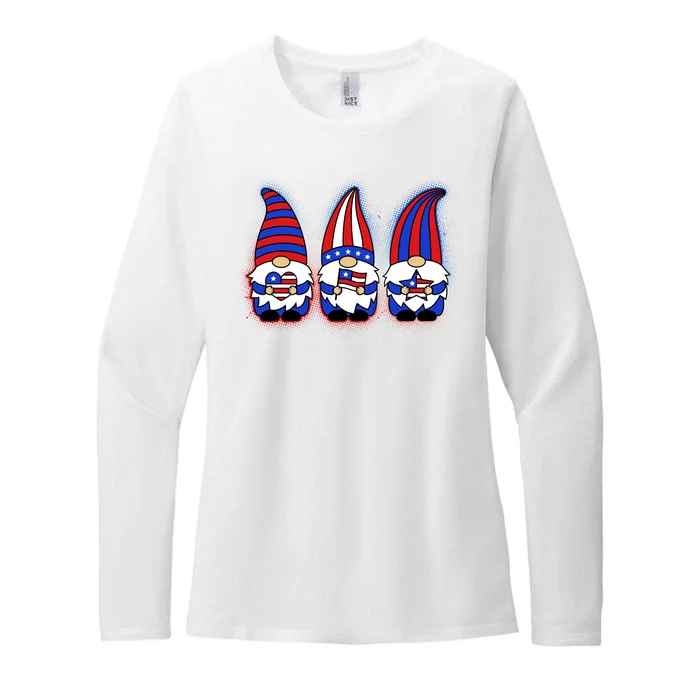 Cute USA American Flag Gnomes Womens CVC Long Sleeve Shirt