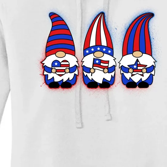 Cute USA American Flag Gnomes Women's Pullover Hoodie