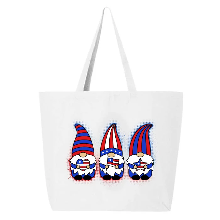 Cute USA American Flag Gnomes 25L Jumbo Tote