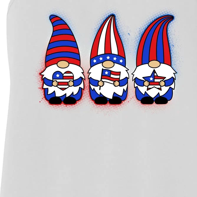 Cute USA American Flag Gnomes Women's Racerback Tank