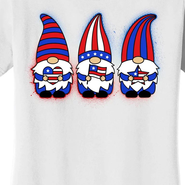 Cute USA American Flag Gnomes Women's T-Shirt