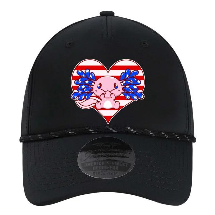 Cute USA American Flag Axolotl Performance The Dyno Cap