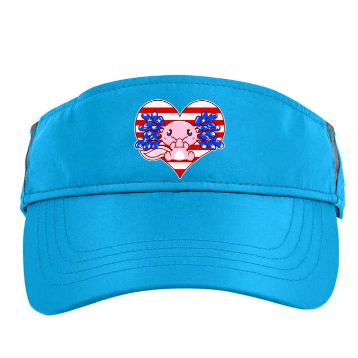 Cute USA American Flag Axolotl Adult Drive Performance Visor