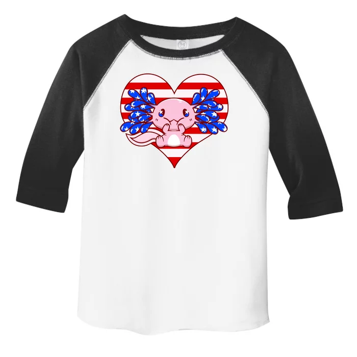 Cute USA American Flag Axolotl Toddler Fine Jersey T-Shirt