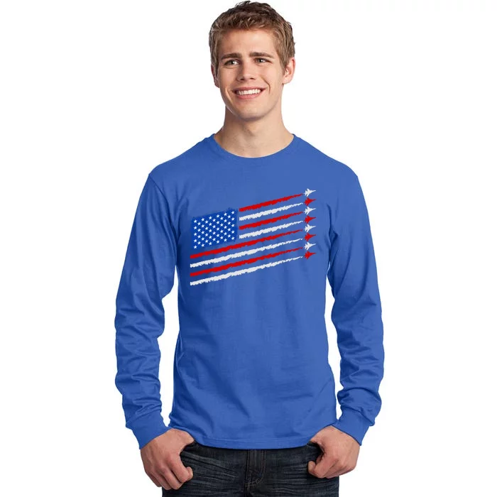 Cool USA American Flag Air Show Jet Planes Tall Long Sleeve T-Shirt