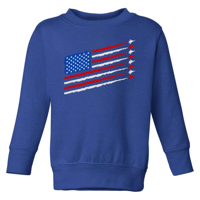 Cool USA American Flag Air Show Jet Planes Toddler Sweatshirt