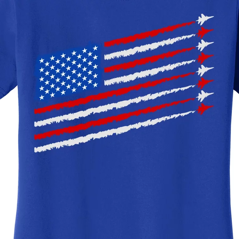 Cool USA American Flag Air Show Jet Planes Women's T-Shirt