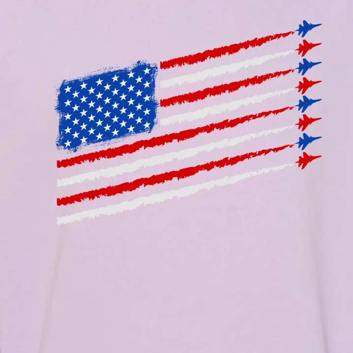 Cool USA American Flag Air Show Jet Planes Garment-Dyed Sweatshirt