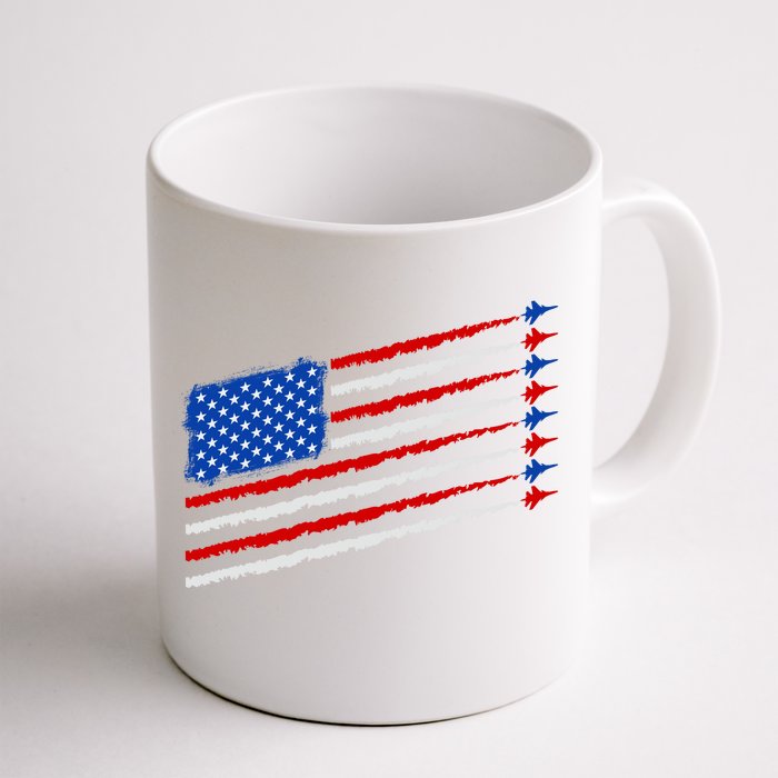 Cool USA American Flag Air Show Jet Planes Front & Back Coffee Mug