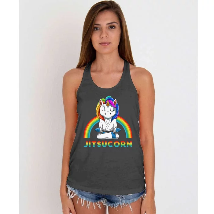 Cute Unicorn Brazilian Jiu-Jitsu MMA BJJ Gift Women's Knotted Racerback Tank