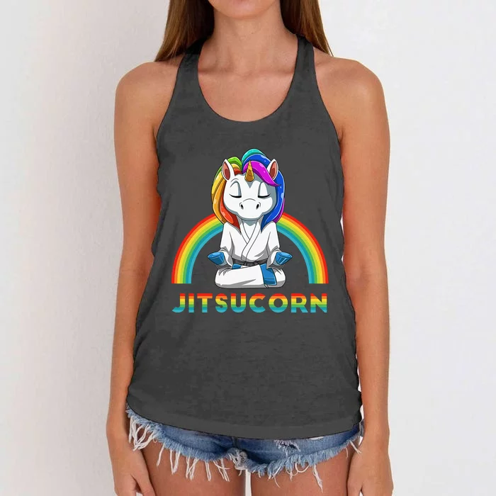 Cute Unicorn Brazilian Jiu-Jitsu MMA BJJ Gift Women's Knotted Racerback Tank