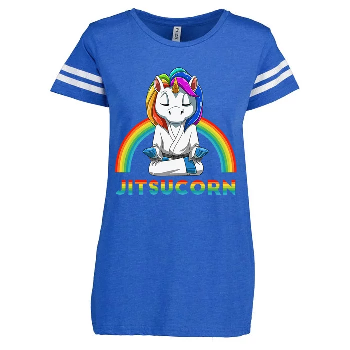 Cute Unicorn Brazilian Jiu-Jitsu MMA BJJ Gift Enza Ladies Jersey Football T-Shirt