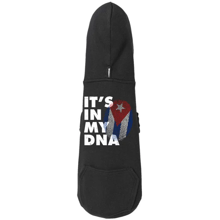 Cuba It's In My DNA Cuban Flag Fingerprint Doggie 3-End Fleece Hoodie