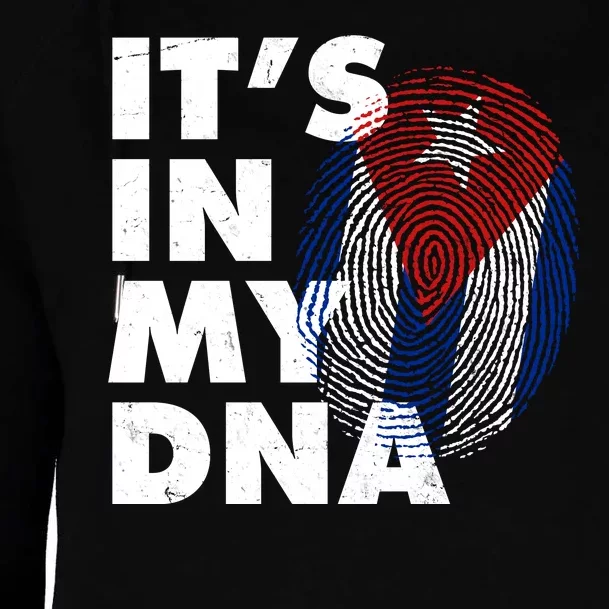 Cuba It's In My DNA Cuban Flag Fingerprint Womens Funnel Neck Pullover Hood